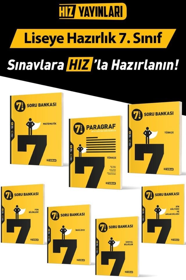 Hız Yayınları 7. Sınıf Soru Bankası Seti Tüm Dersler 7 Kitap
