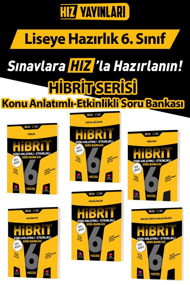 Hız Yayınları 6. Sınıf Hibrit Seti Tüm Dersler 6 Kitap