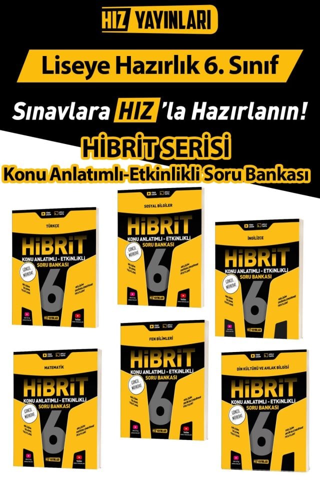 Hız Yayınları 6. Sınıf Hibrit Seti Tüm Dersler 6 Kitap