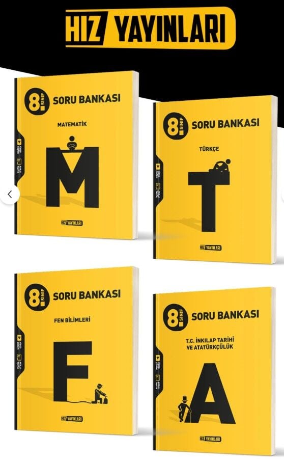 Hız Yayınları 8. Sınıf Soru Bankası Seti Tüm Dersler LGS 4 Kitap (T-M-F-S)
