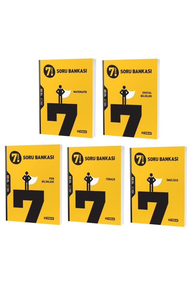 Hız Yayınları 7. Sınıf Soru Bankası Seti Tüm Dersler 5 Kitap (T-M-F-S-İ)