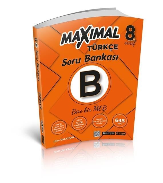 Artı Zeka Yayınları 8. Sınıf Maximal Türkçe B Soru Bankası - Utku Dalkıran