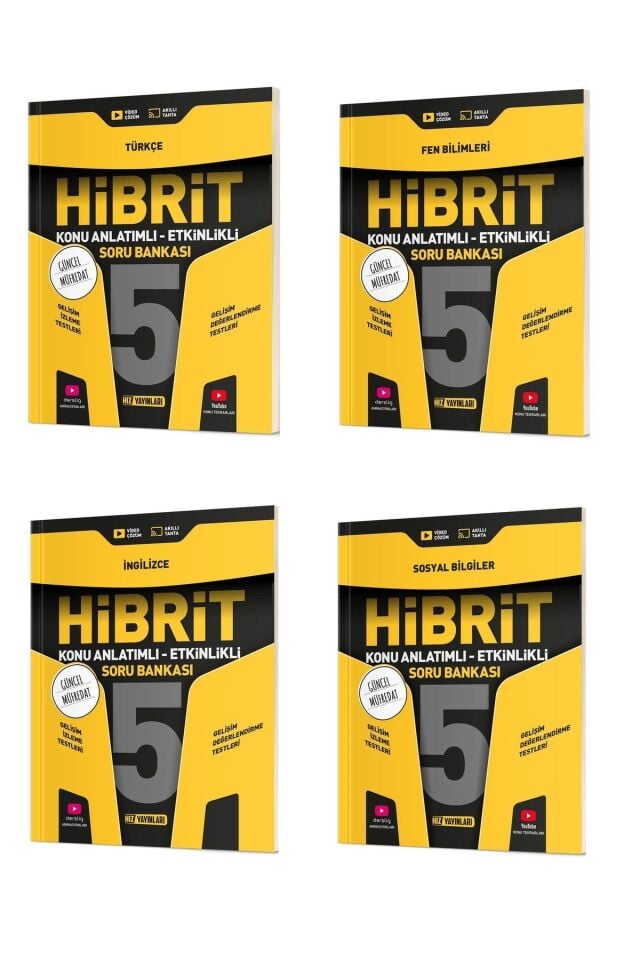 Hız Yayınları 5. Sınıf Hibrit Soru Bankası Seti Tüm Dersler 4 Kitap  (T-İ-F-S)