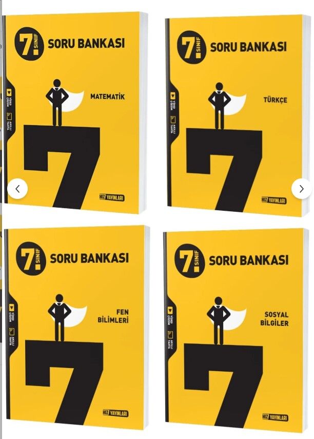 Hız Yayınları 7. Sınıf Soru Bankası Seti 4 Kitap (T-M-F-S)