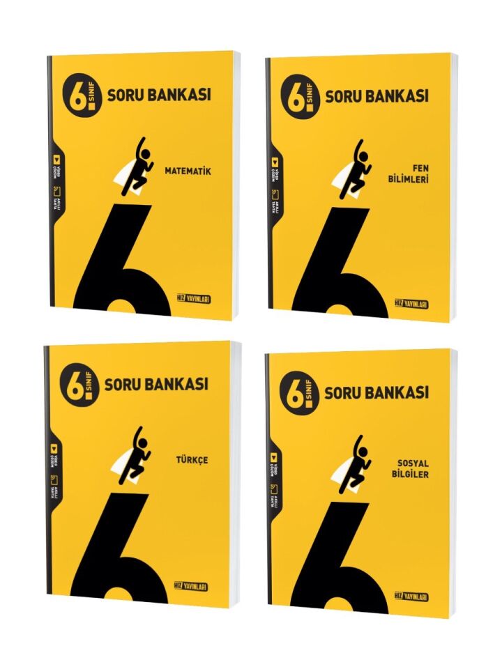 Hız Yayınları 6. Sınıf Soru Bankası Seti 4 Kitap (T-M-F-S)