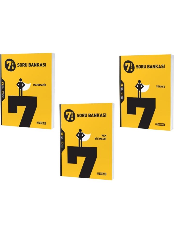 Hız Yayınları 7. Sınıf Soru Bankası Seti Matematik Türkçe Fen 3 Kitap