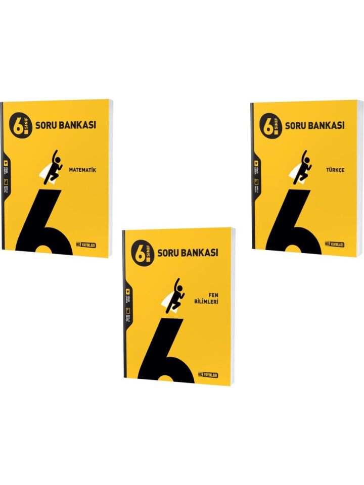 Hız Yayınları 6. Sınıf Soru Bankası Seti Matematik Türkçe Fen 3 Kitap