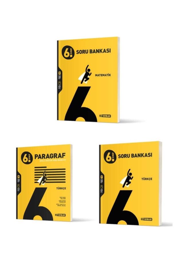 Hız Yayınları 6. Sınıf Soru Bankası ve Paragraf Seti Matematik Türkçe 3 Kitap