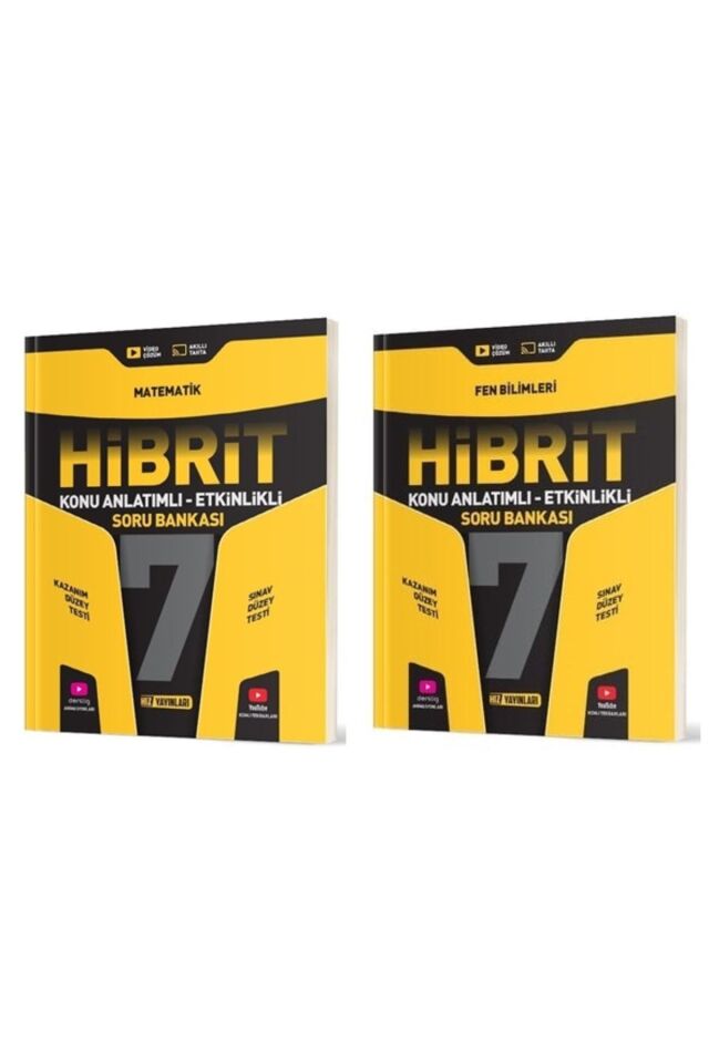 Hız Yayınları 7. Sınıf Hibrit Soru Bankası Seti Matematik Fen 2 Kitap
