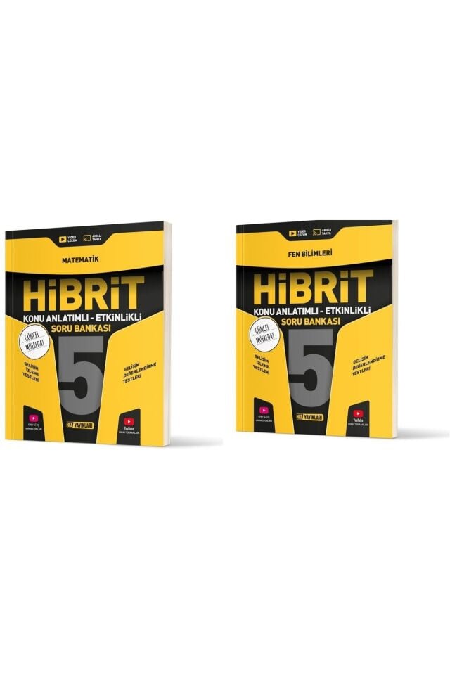 Hız Yayınları 5. Sınıf Hibrit Soru Bankası Seti Matematik Fen 2 Kitap