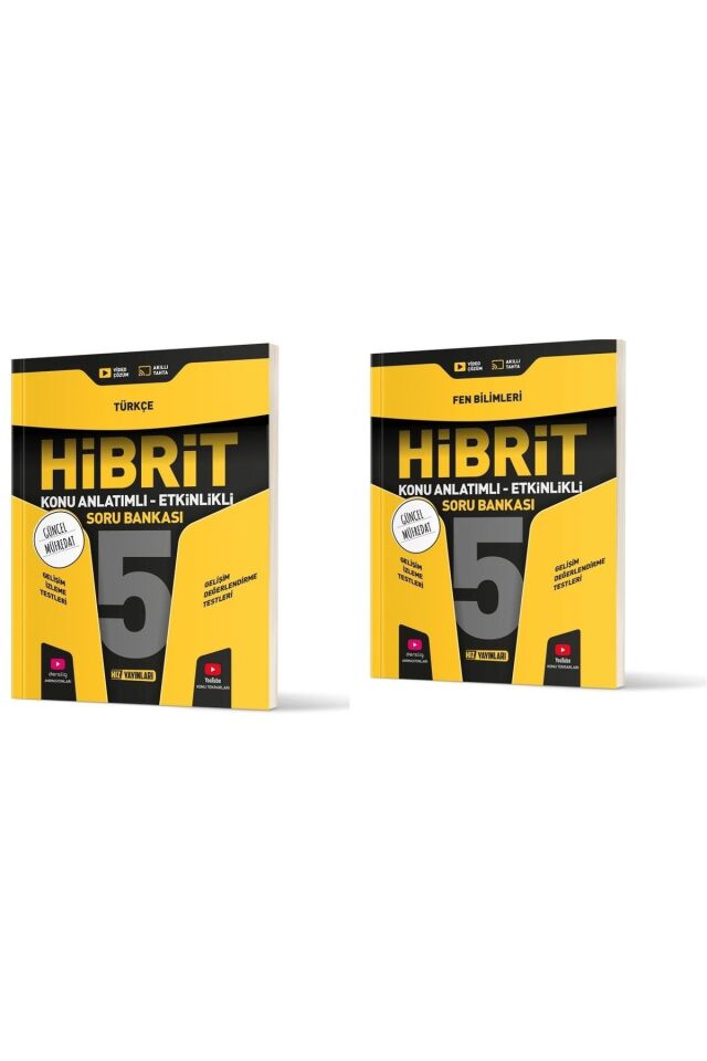 Hız Yayınları 5. Sınıf Hibrit Soru Bankası Seti Türkçe Fen 2 Kitap