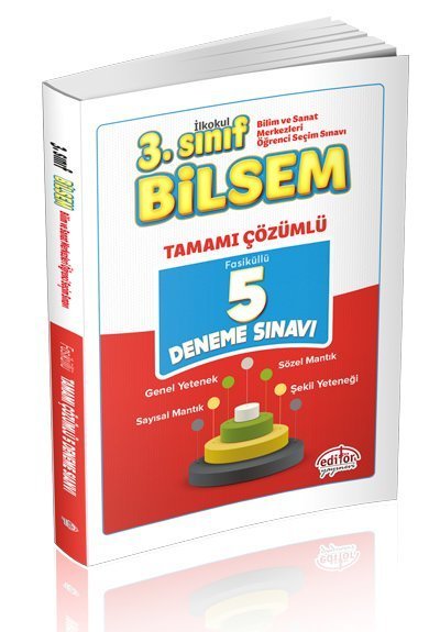 Editör Yayınları 3.Sınıf Bilsem Tamamı Çözümlü 5 Deneme Seti