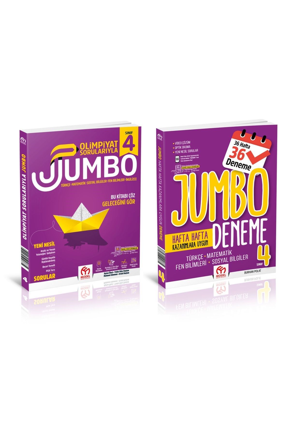 4. Sınıf Olimpiyat Sorularıyla Jumbo Soru Bankası + Tüm Dersler Jumbo Deneme / 2 Kitap