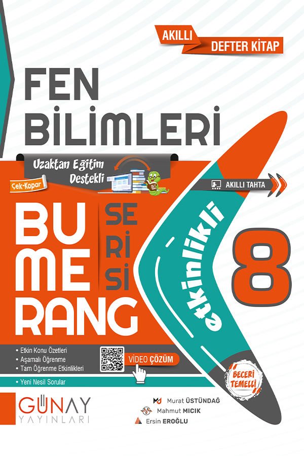 8.Sınıf Bumerang Fen Bilimleri Etkinlikli Akıllı Kitap 2022-2023