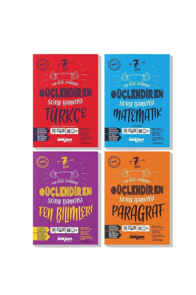 Ankara Yayıncılık 7. Sınıf Güçlendiren Soru Bankası Seti 4 Kitap (P-T-M-F)