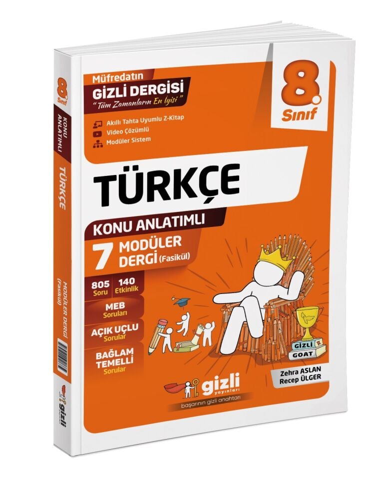 Gizli Yayınları 8. Sınıf Türkçe Konu Anlatımlı Modüler Dergi