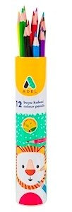 Adel 12'li Kuru Boya Kalemi Teneke Kutu