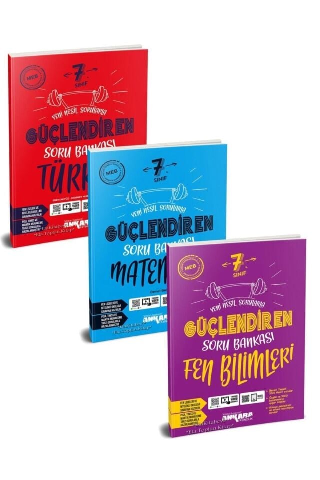 Ankara Yayıncılık 7. Sınıf Güçlendiren Soru Bankası Seti 3 Kitap (T-M-F)