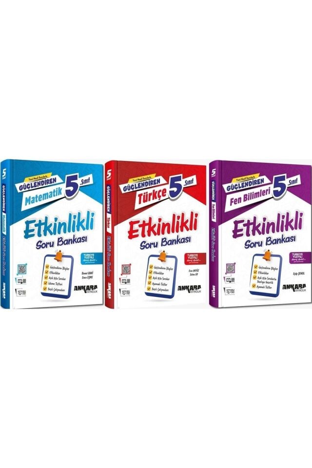 Ankara Yayıncılık 5. Sınıf Güçlendiren Etkinlikli Soru Bankası Seti 3 Kitap (T-M-F)