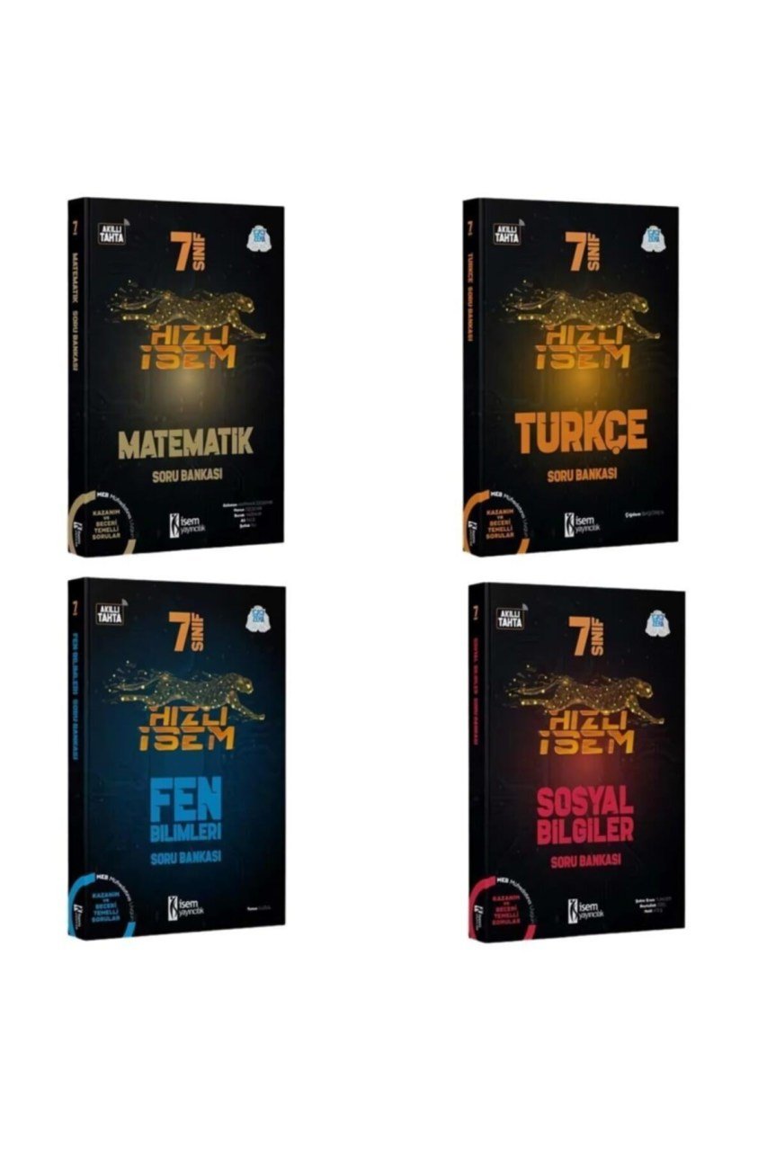 İsem Yayınları Hızlı İsem 7. Sınıf Soru Bankası Seti ( T-M-F-S ) 2021 - 2022