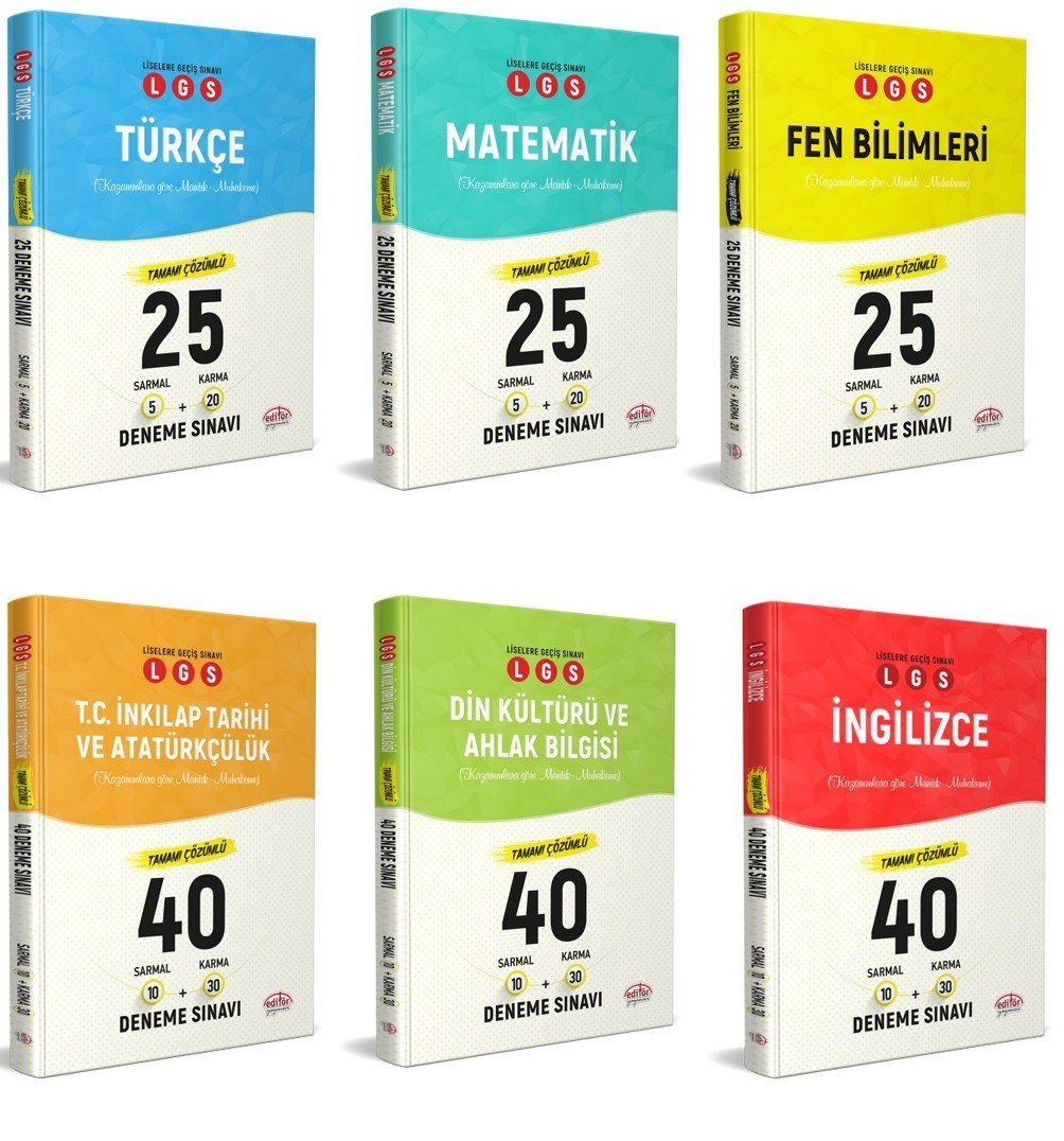 Editör Yayınları 8. Sınıf 6'lı Tamamı Çözümlü Deneme Seti