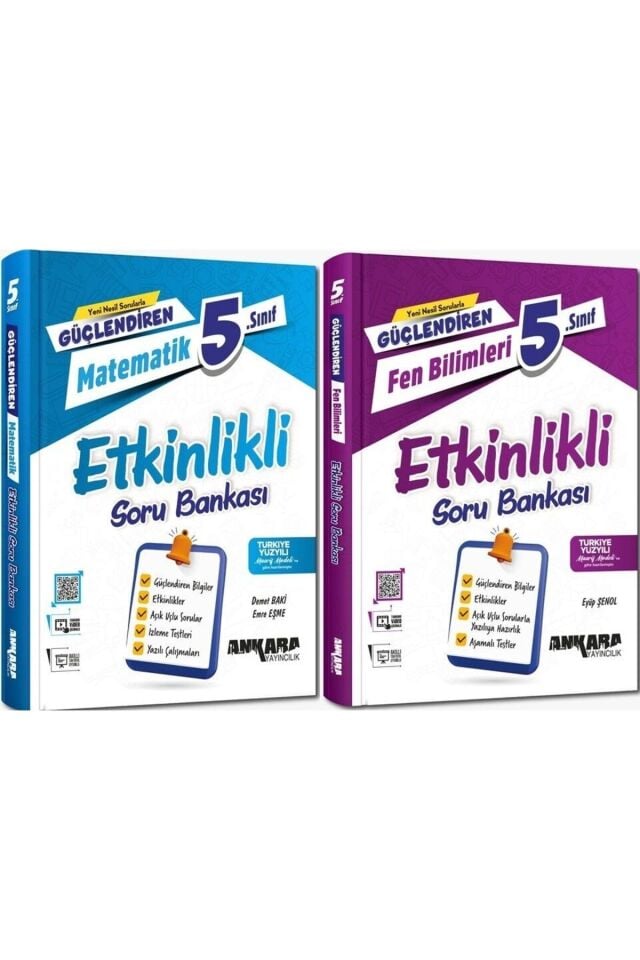 Ankara Yayıncılık 5. Sınıf Güçlendiren Etkinlikli Soru Bankası Seti 2 Kitap (M-F)