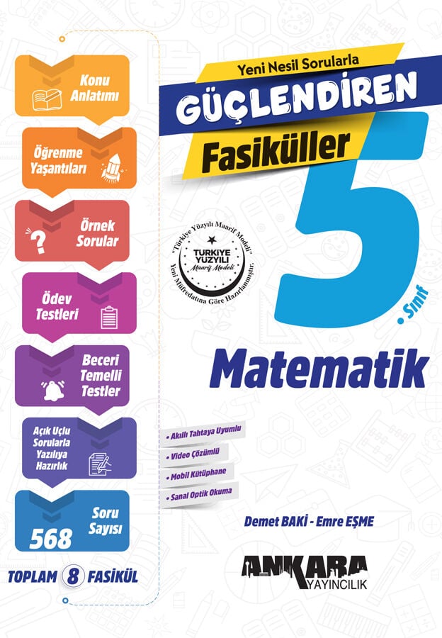 Ankara Yayıncılık 5. Sınıf Matematik Güçlendiren Fasiküller (8 Fasikül)
