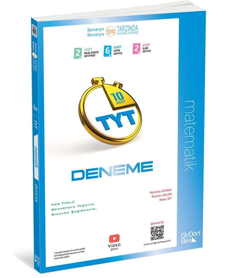 ÜçDörtBeş Yayınları TYT Matematik 10 Deneme