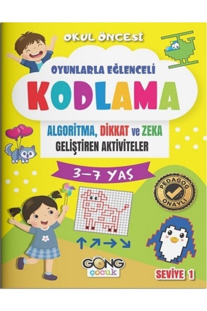 3-7 Yaş Okul Öncesi Gong Çocuk 6 Kitap Set Kodlama Kitabı Yni