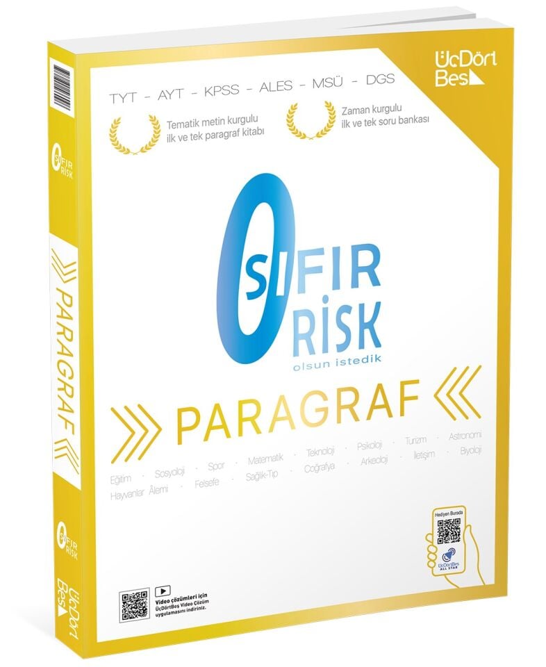 ÜçDörtBeş Yayınları Sıfır Risk Paragraf Soru Bankası