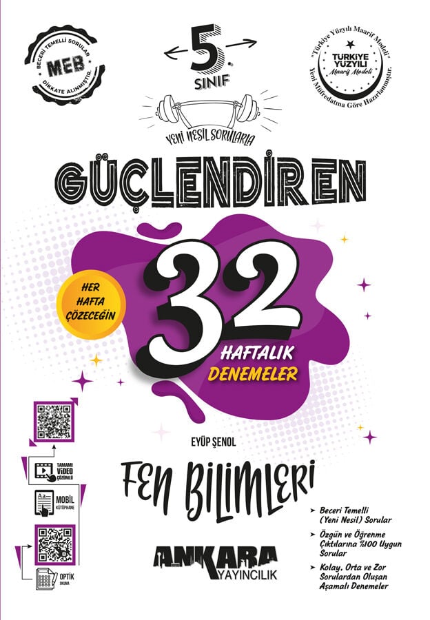 Ankara Yayıncılık 5. Sınıf Fen Bilimleri Güçlendiren 32 Haftalık Denemeler