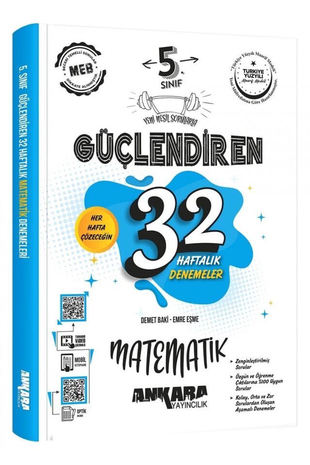 5. Sınıf Güçlendiren 32 Haftalık Matematik Kazanım Denemeleri