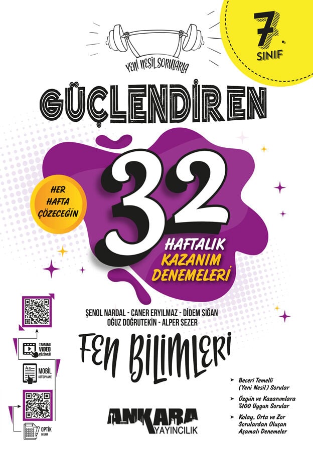 Ankara Yayıncılık 7. Sınıf Fen Güçlendiren 32 Haftalık Kazanım Denemeleri