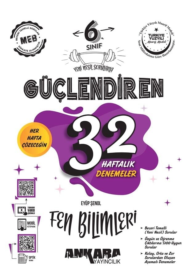 Ankara Yayıncılık 6. Sınıf Fen Bilimleri Güçlendiren 32 Haftalık Denemeleri