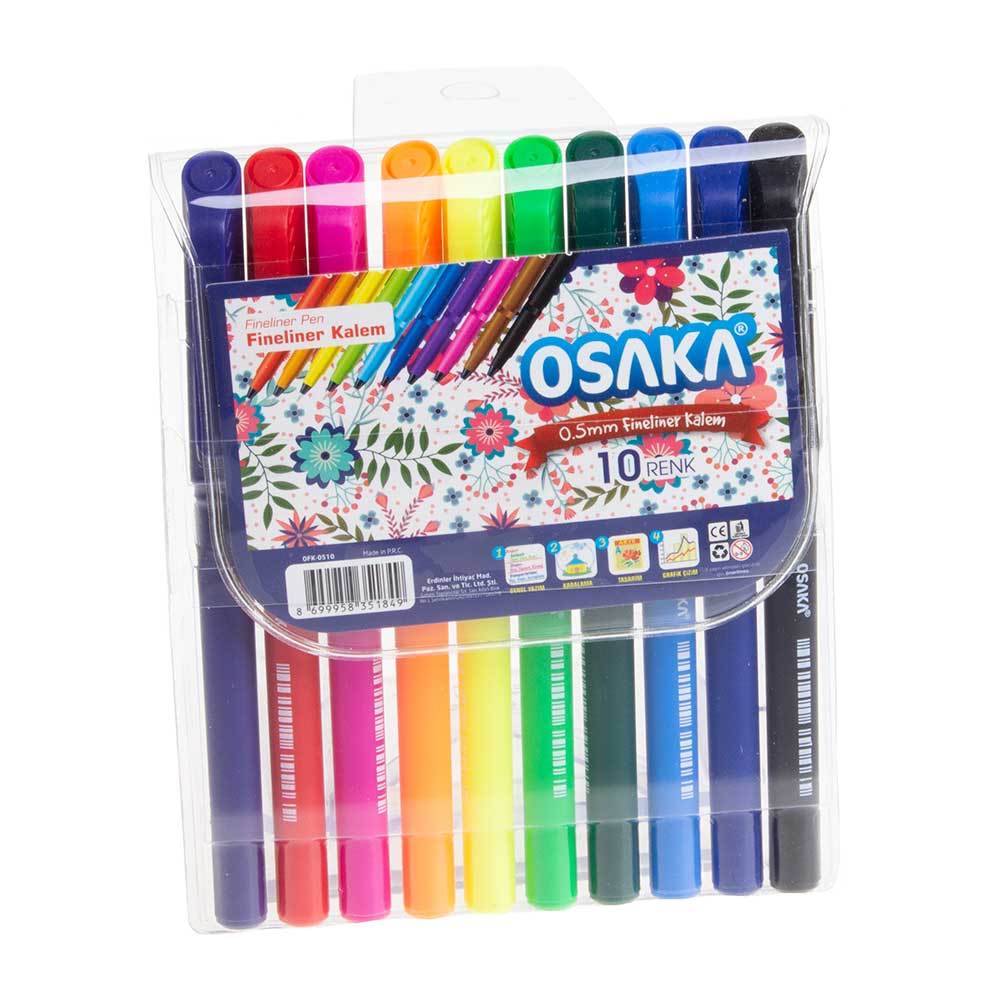 Osaka 0.5 mm 10 Renk Fineliner Kalem