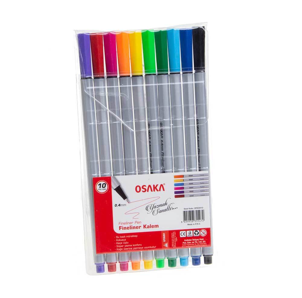 Osaka 0.4 mm 10 Renk Fineliner Kalem