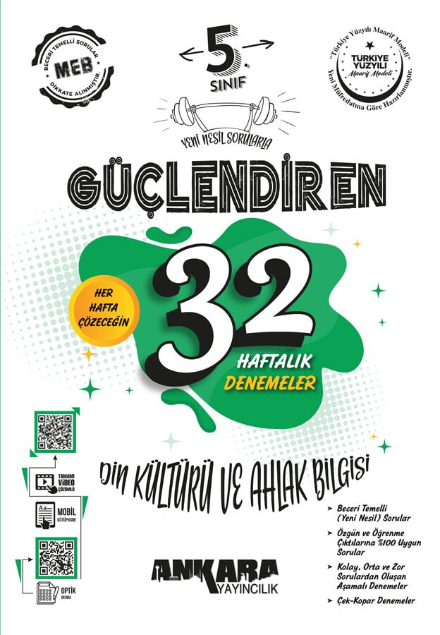 Ankara Yayıncılık 5. Sınıf Din Kültürü Güçlendiren 32 Haftalık Deneme