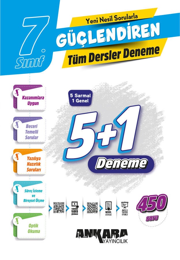 Ankara Yayıncılık 7. Sınıf Tüm Dersler Güçlendiren Deneme 5+1