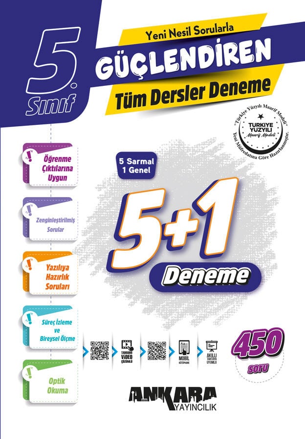 Ankara Yayıncılık 5. Sınıf Tüm Dersler Güçlendiren Deneme 5+1