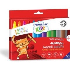 Pensan Jumbo 12 Renk Keçeli Kalem