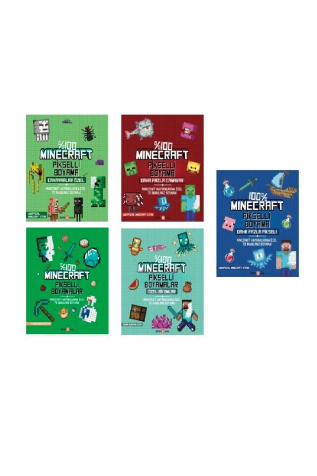 Beta Kitap Minecraft Pikselli Boyamalar 5 Kitap Set