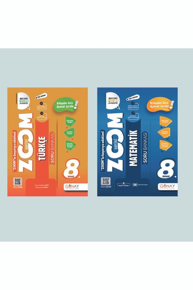 Günay Yayınları 8. Sınıf Zoom Bumerang Seti 8 Kitap (T-M-F-S)