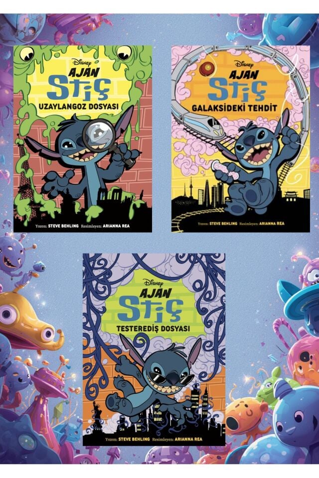 Disney Ajan Stiç-Testerediş Dosyası-Uzaylangoz Dosyası-Galaksideki Tehdit 3 Kitap Set