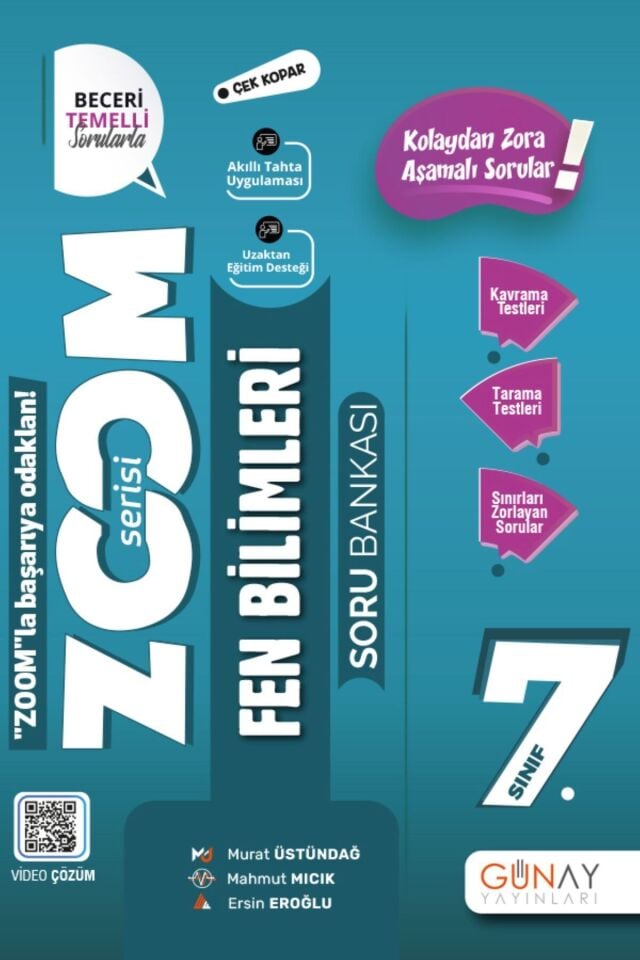 Günay Yayınları 7. Sınıf Zoom Soru Bankası Seti 5 Kitap (T-M-F-S-İ)