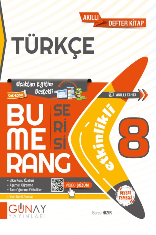 Günay Yayınları 8. Sınıf Bumerang Defter Seti 2 Kitap (T-F)