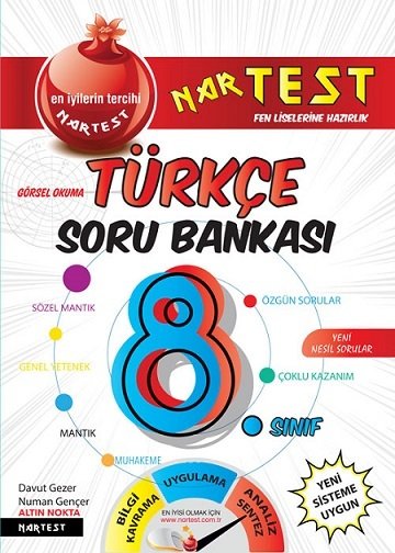 Nartest Yayınları 8.Sınıf Türkçe Soru Bankası Fen Liselerine Hazırlık