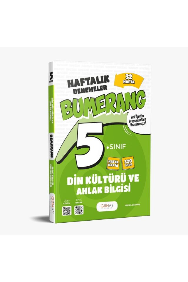 Günay Yayınları 5. Sınıf Bumerang Haftalık Denemeler Seti 5 Kitap (T-M-F-S-D)
