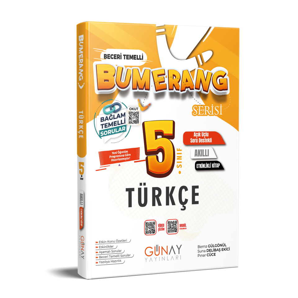 Günay Yayınları 5. Sınıf Bumerang Türkçe Akıllı Etkinlikli Kitap