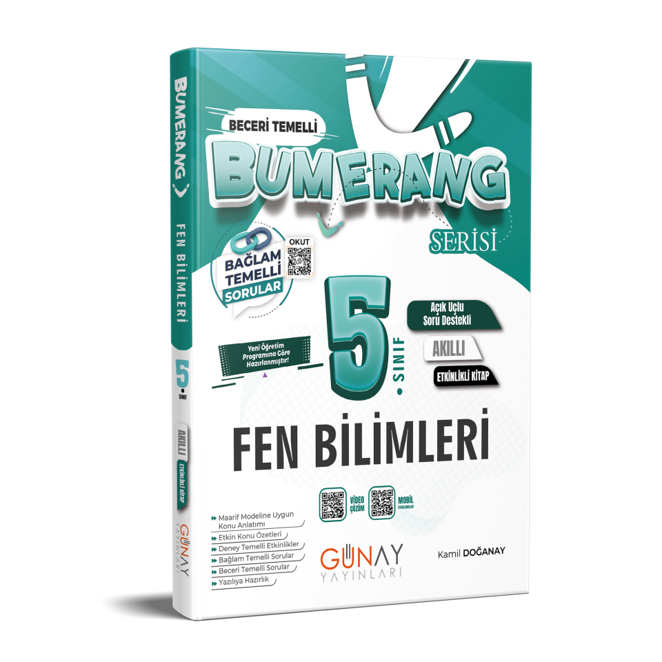 Günay Yayınları 5. Sınıf Bumerang Fen Bilimleri Akıllı Etkinlikli Kitap