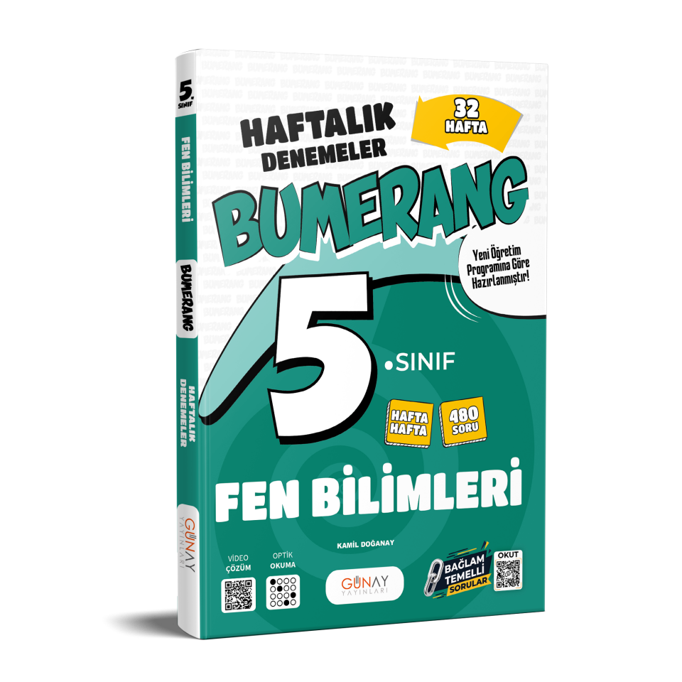 Günay Yayınları 5. Sınıf Bumerang Fen Bilimleri Haftalık Denemeler